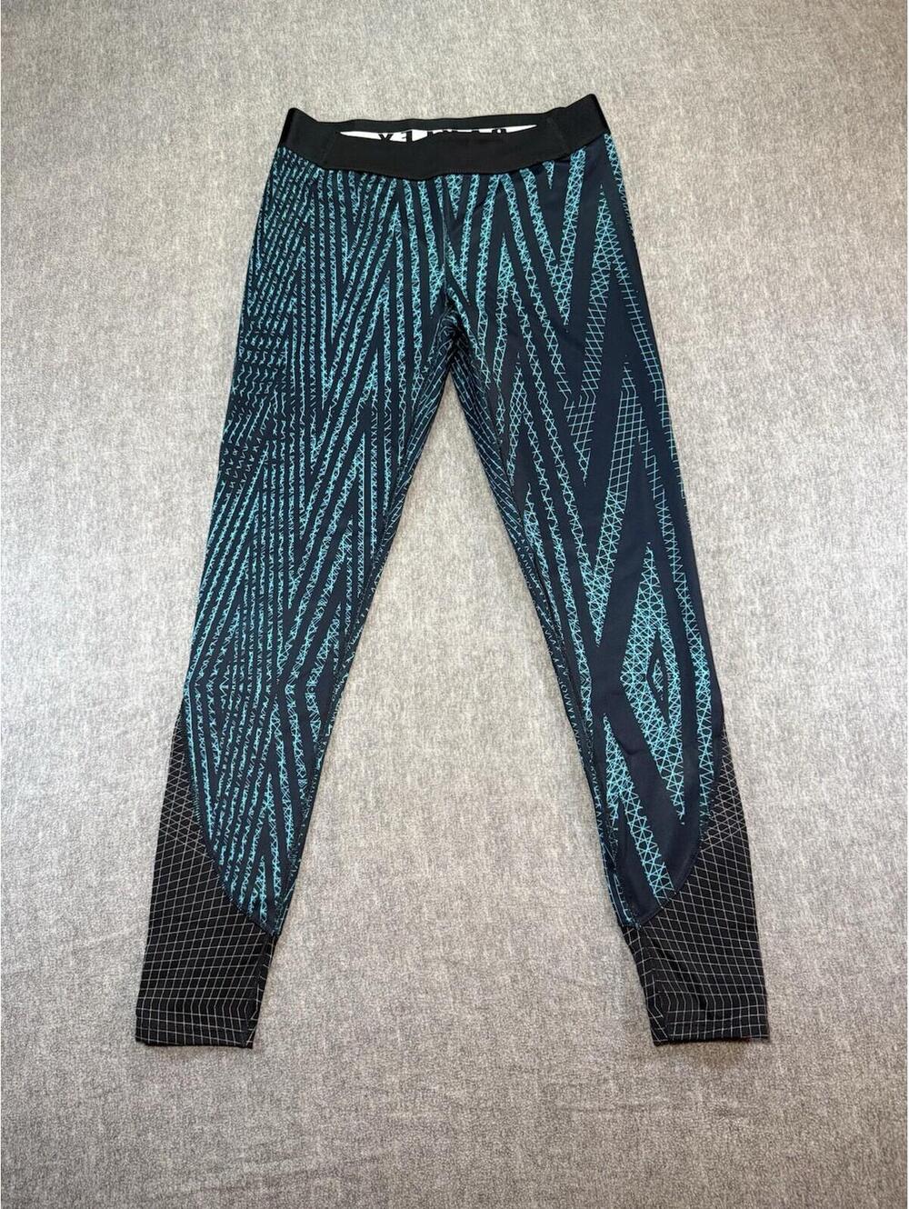 Oakley Unisex (Likely Men’s) Compression Leggings-Medium/Blue+Black/Gym/Athletic